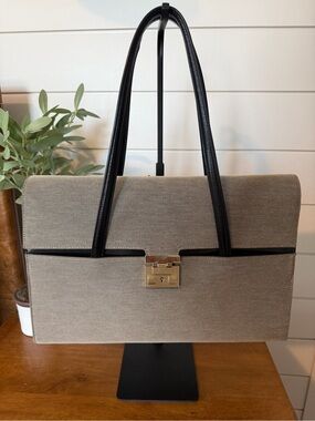 Vintage Gucci Gray/Beige Canvas Bag